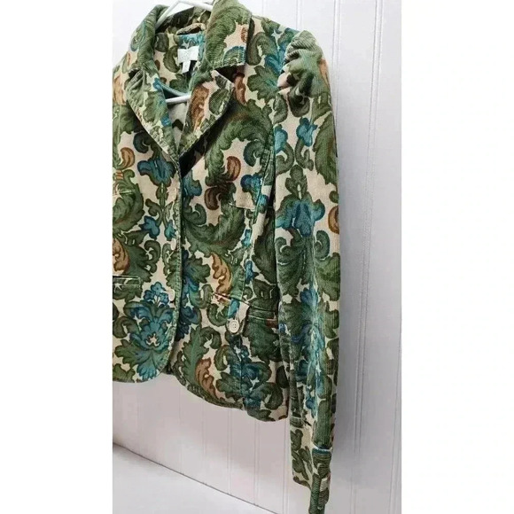 Ann Taylor Lofts Petites 6P Corduroy Floral Paisley Brocade Jacket - Picture 3 of 7